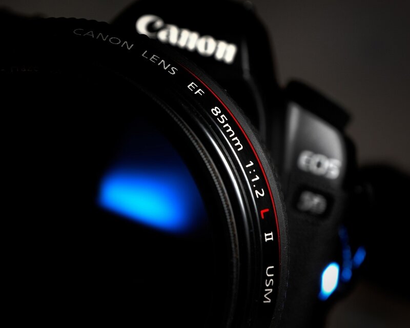Canon camera lens close-up