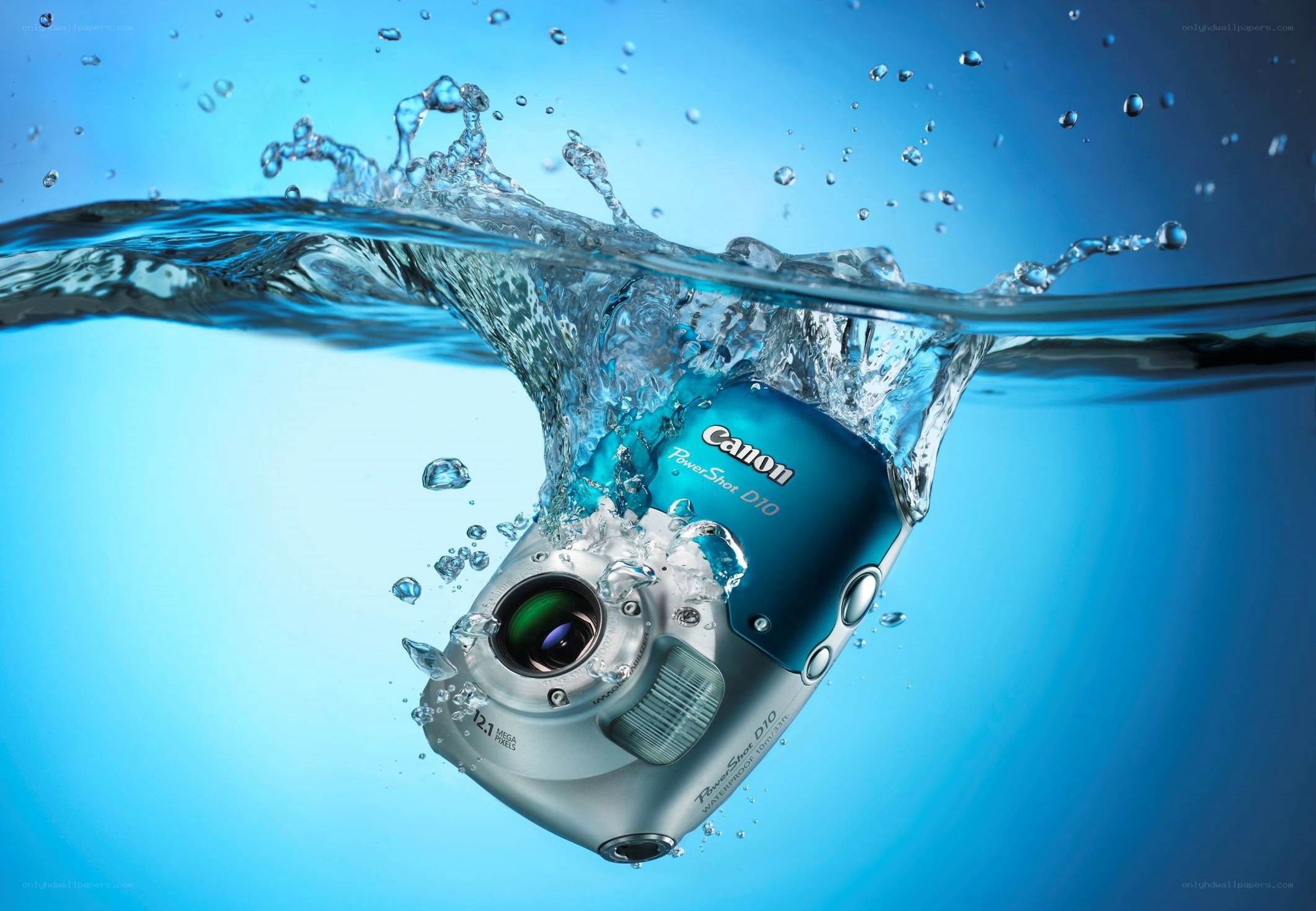 Canon camera underwater splash