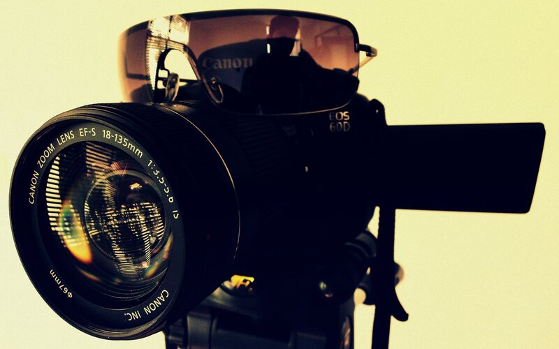 Canon camera with sunglasses