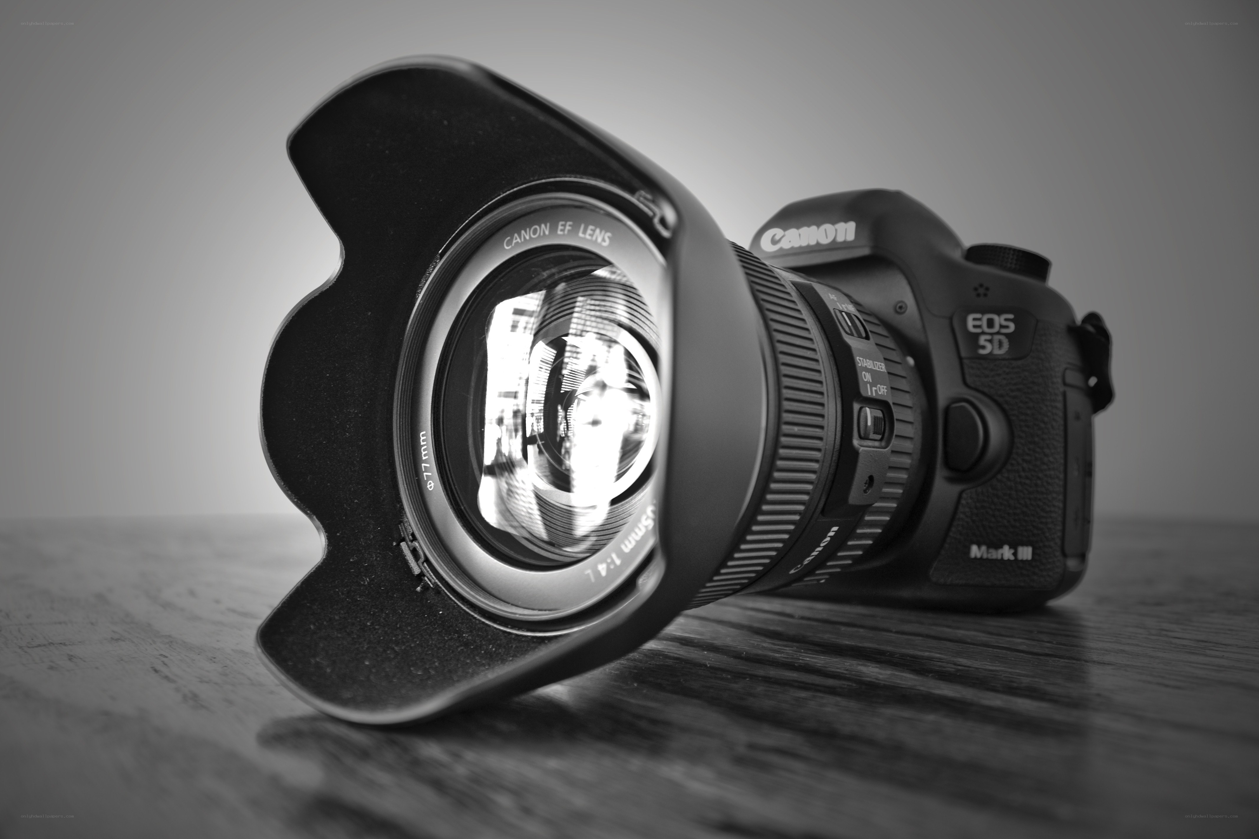 Canon DSLR camera with lens