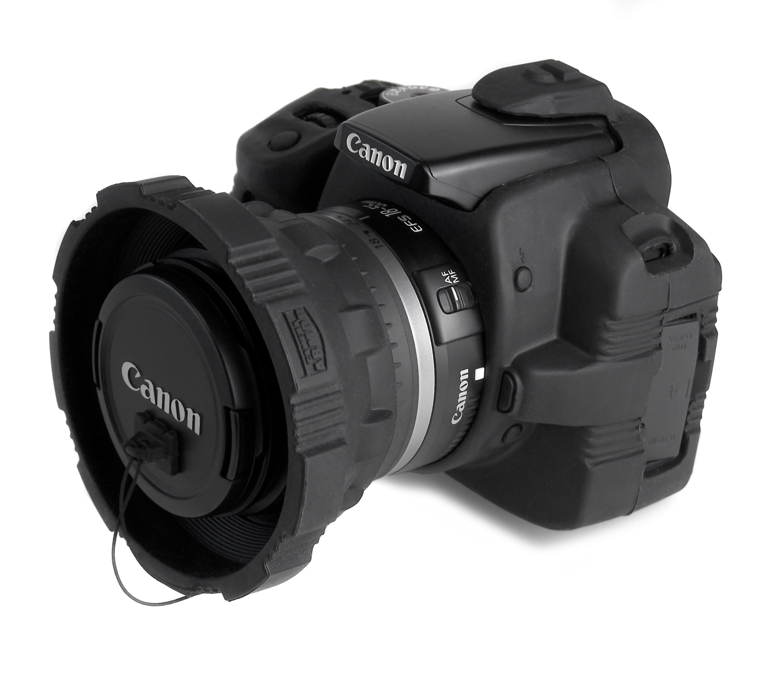Canon DSLR camera with lens