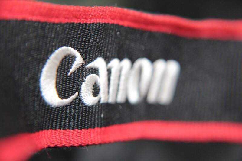 Canon logo on fabric strap