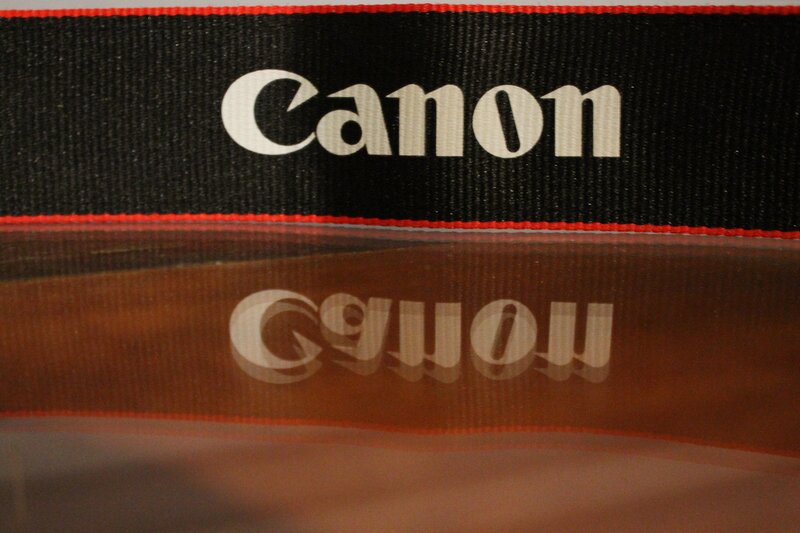 Canon strap with reflection