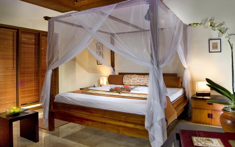 Canopy Bed in Bedroom — Brown, Serene, Night