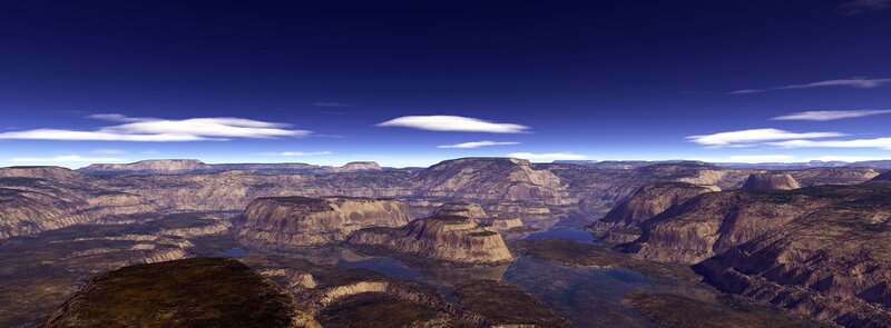 Canyon Landscape — Blue, Serene, Afternoon