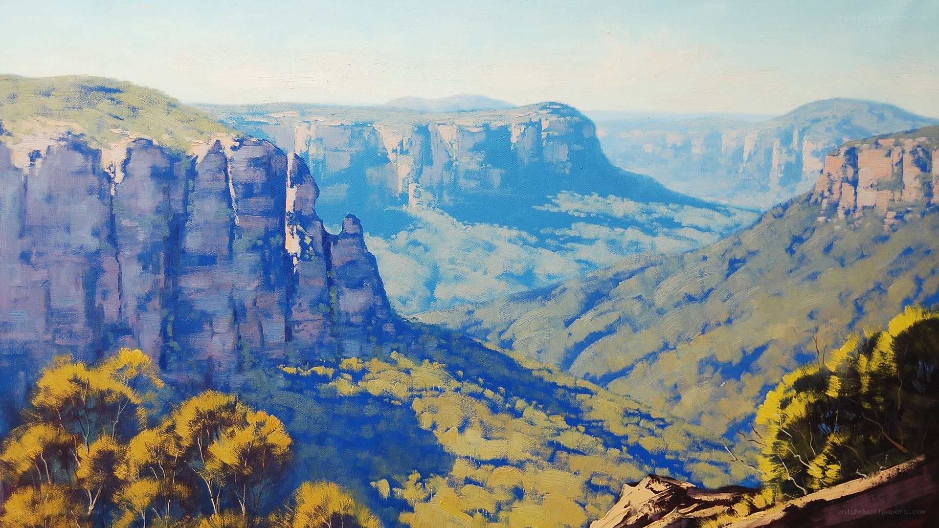 Canyon landscape painting