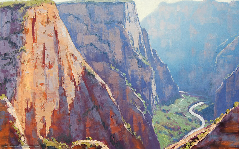 Canyon landscape painting