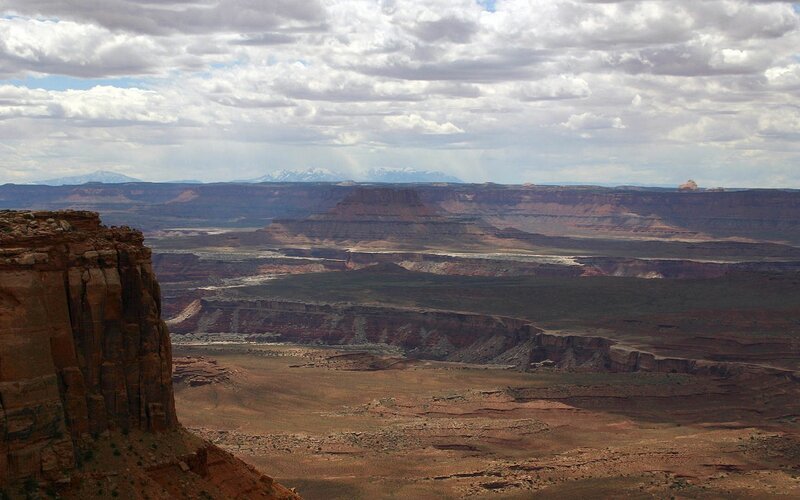 canyon landscape with distant mountains