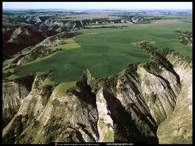 Canyon landscape with farmland