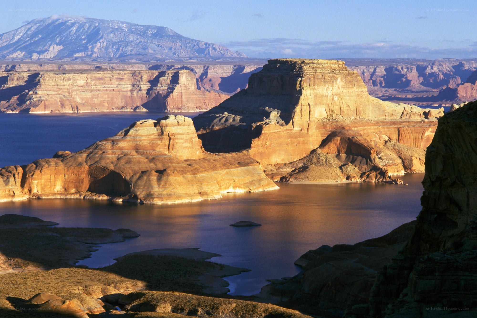 Canyon landscape with lake