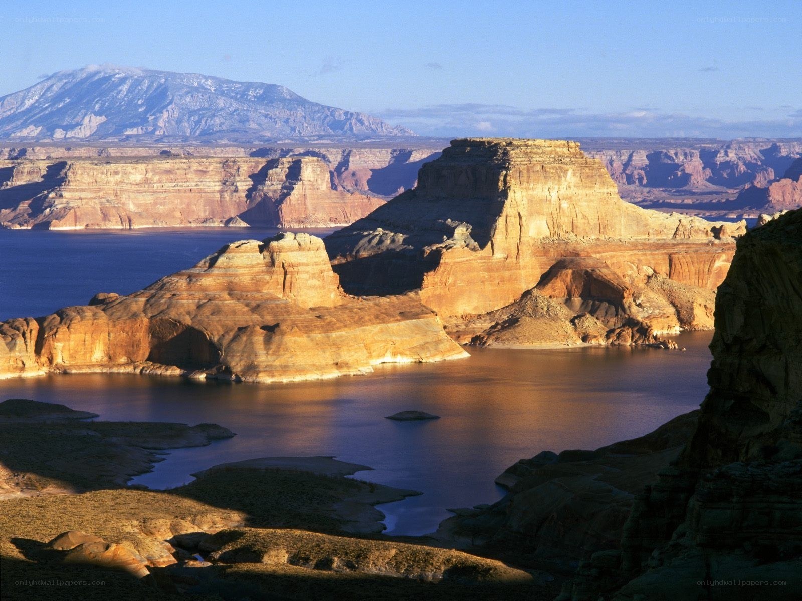 Canyon landscape with lake