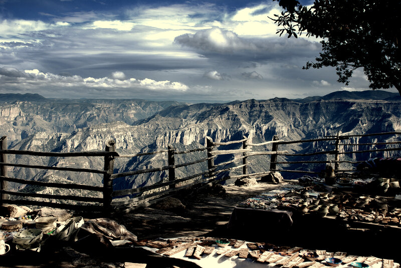 Canyon overlook with crafts