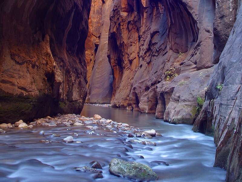 Canyon river flowing through rock