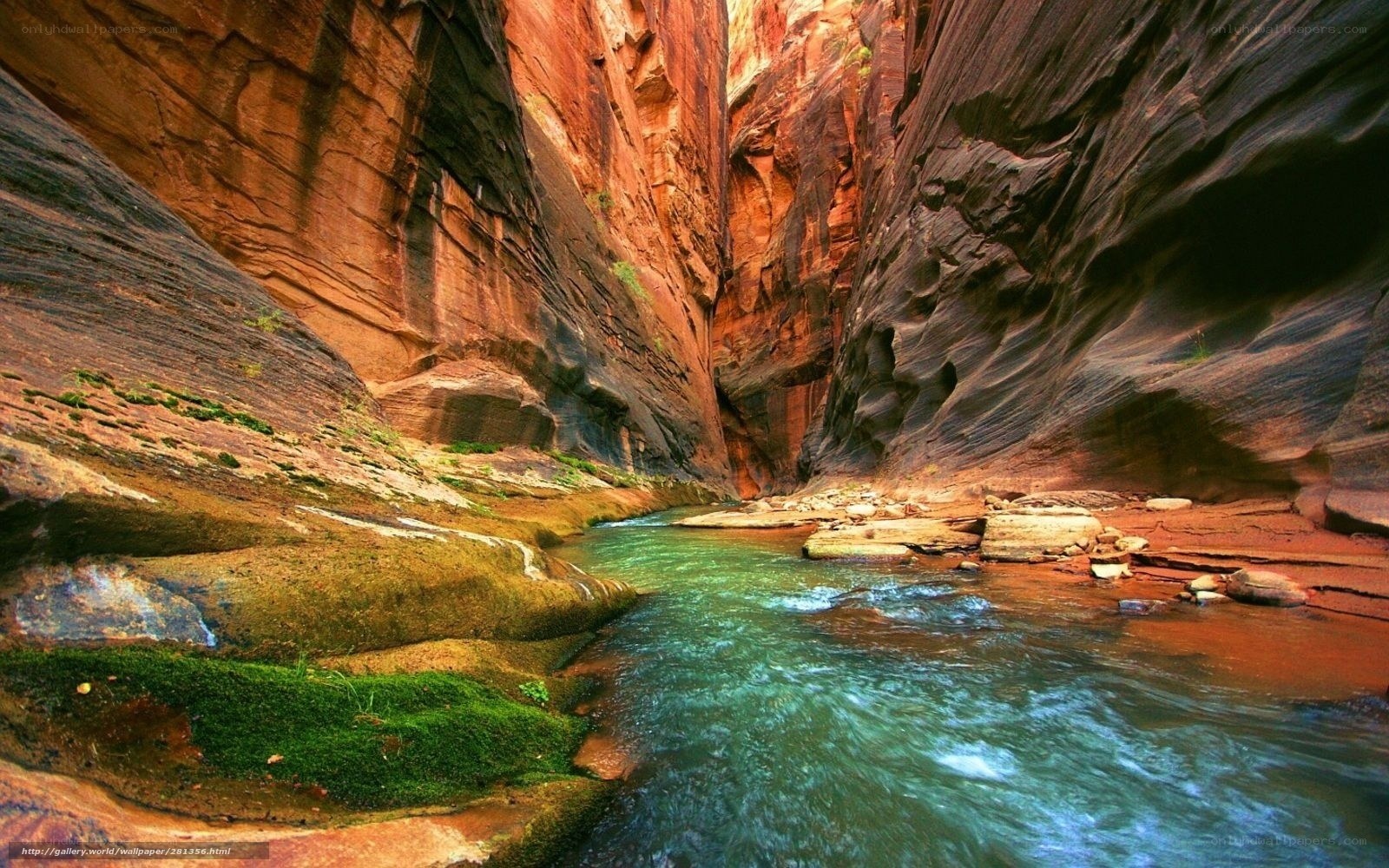 Canyon river flowing through rock