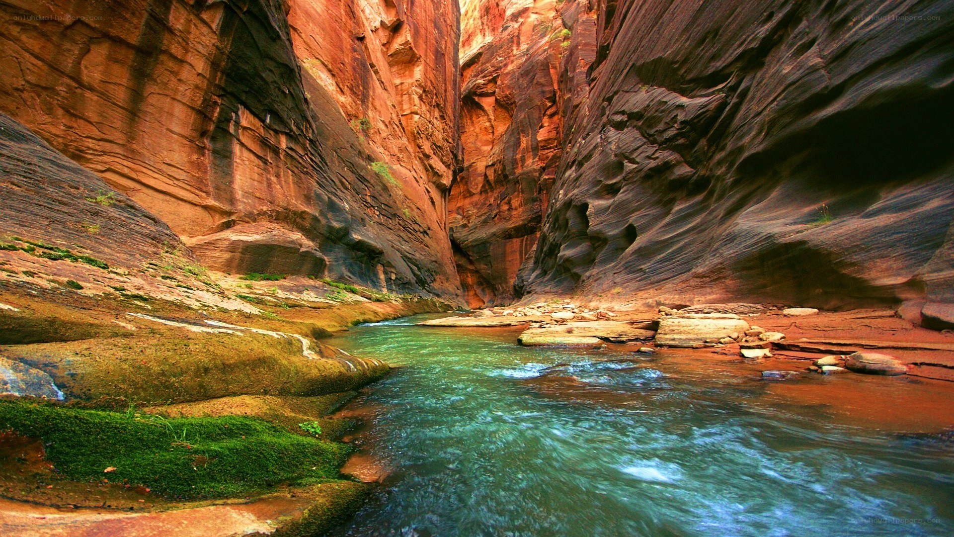 Canyon river with turquoise water