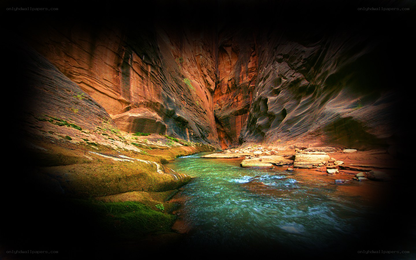 canyon river with turquoise water