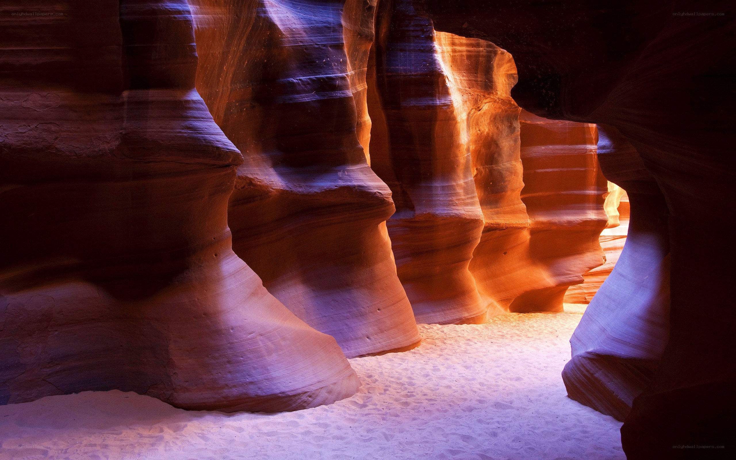 Canyon rock formations illuminated
