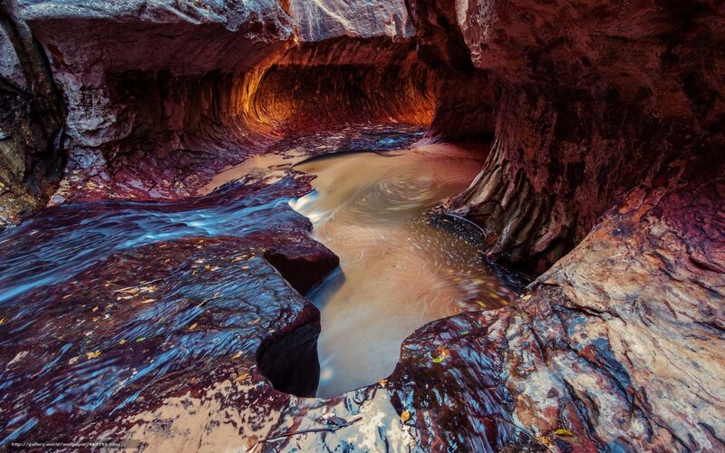 Canyon stream at sunset