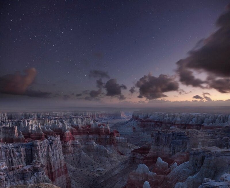 Canyon under Starry Sky
