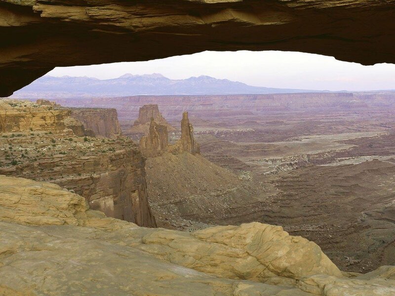 Canyon view from rock arch