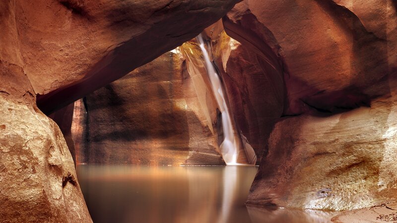 Canyon waterfall and pool