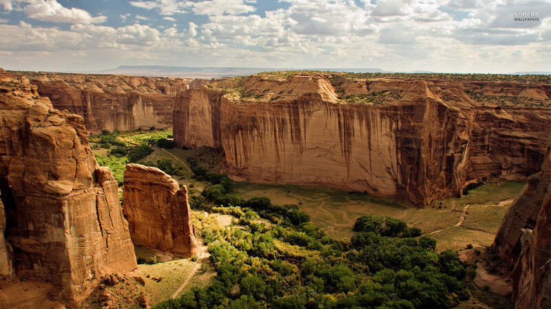 Canyon with Green Valley — Brown
