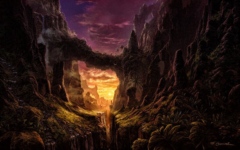 Canyon with Natural Arch