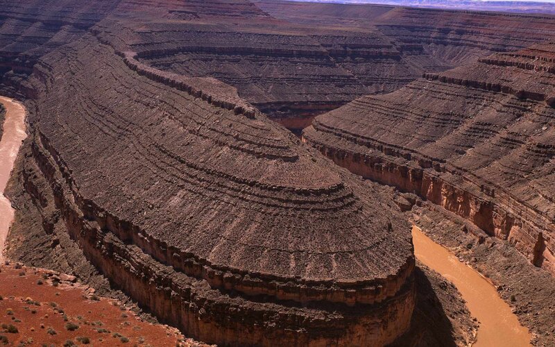 Canyon with River — Brown, Arid