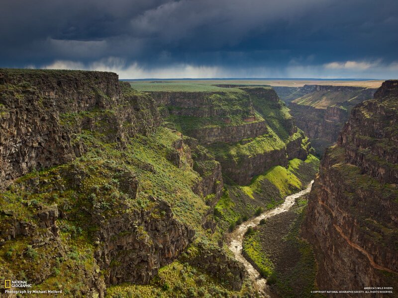 Canyon with stormy sky