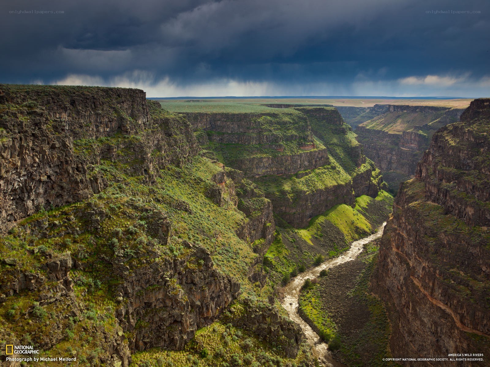 Canyon with stormy sky