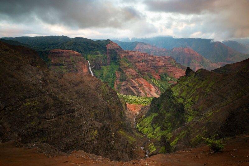 Canyon with Waterfall — Green