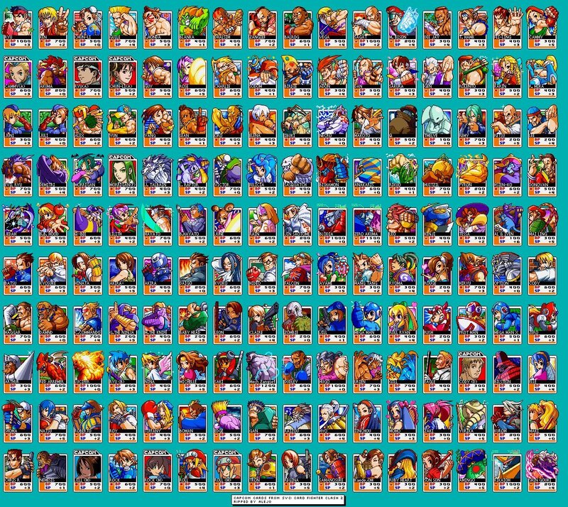 Capcom fighting game character cards