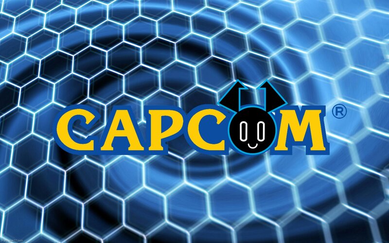 Capcom Logo on Hex Pattern