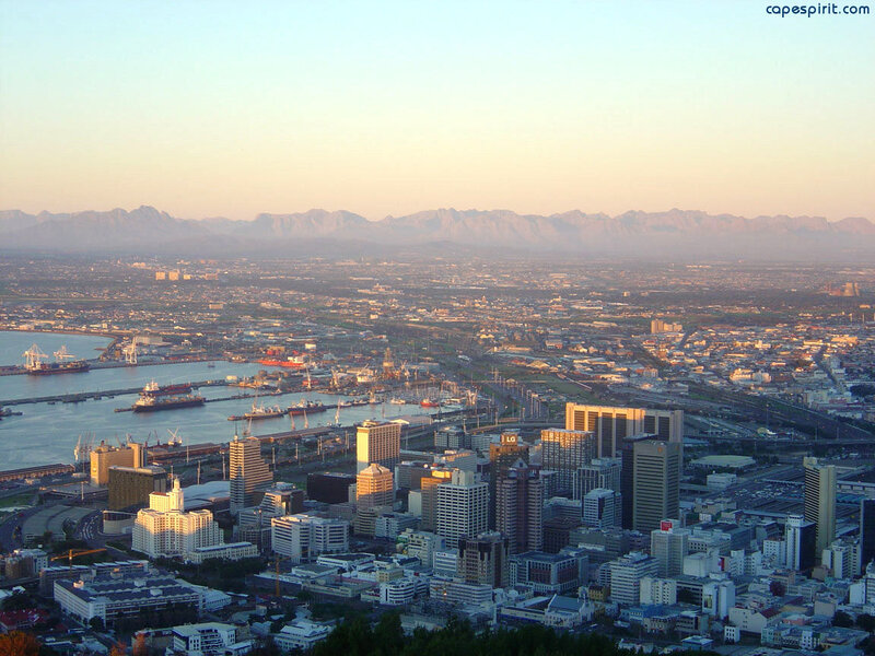 Cape Town cityscape at sunset