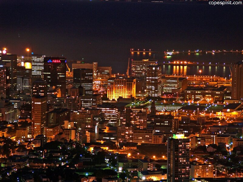 Cape Town Cityscape — Black