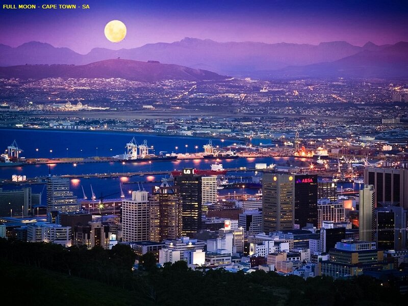 Cape Town Cityscape — Purple