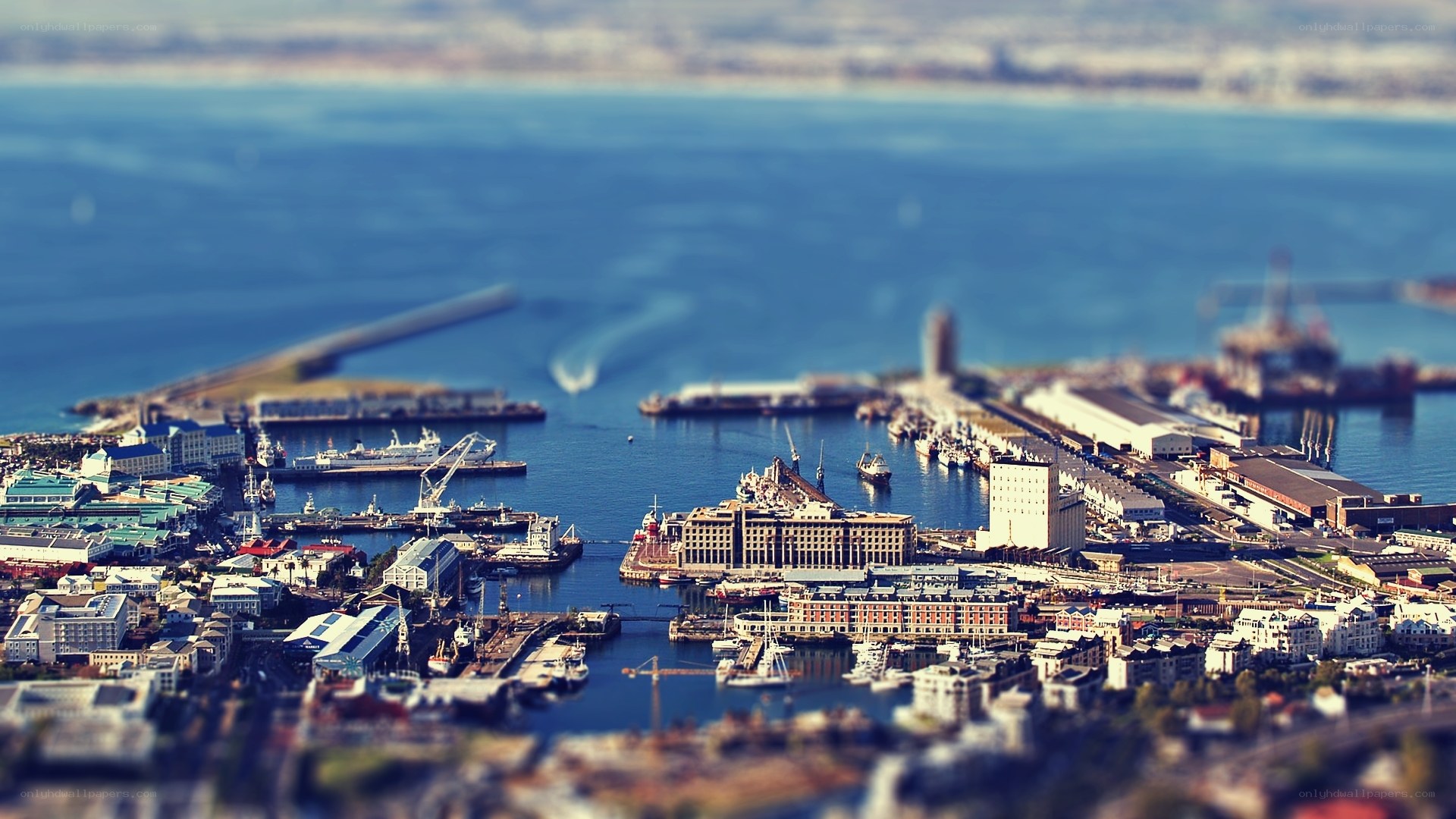 Cape Town harbor aerial view