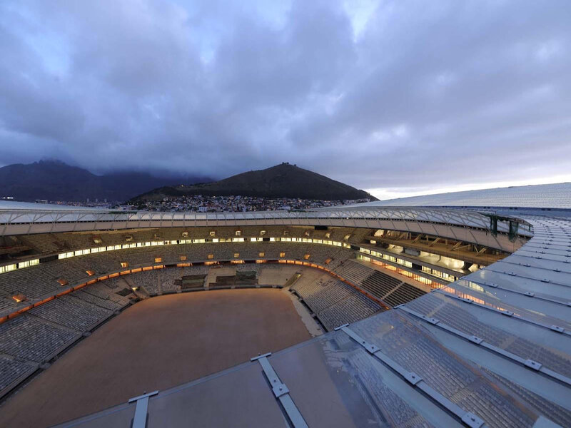 Cape Town stadium at dusk