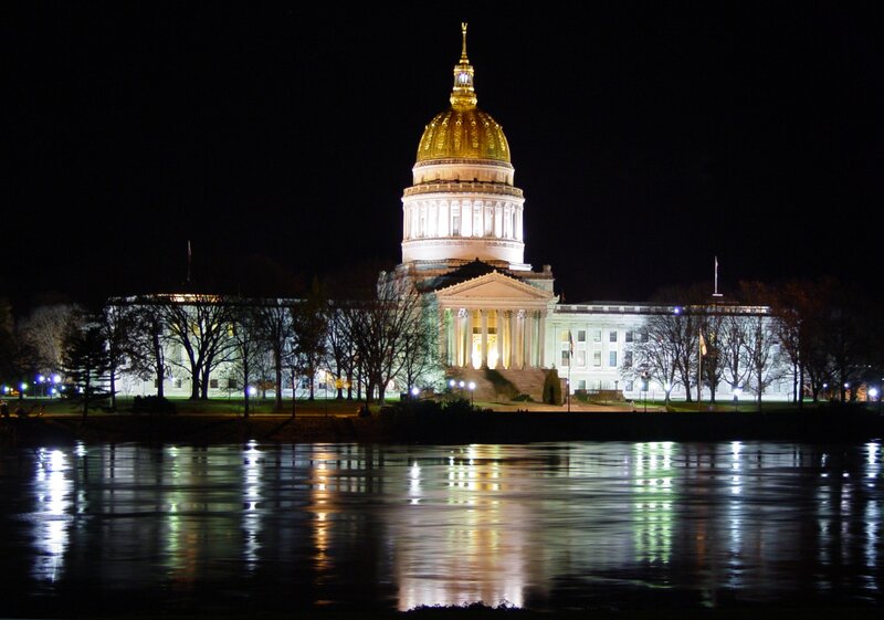 Capitol building at night