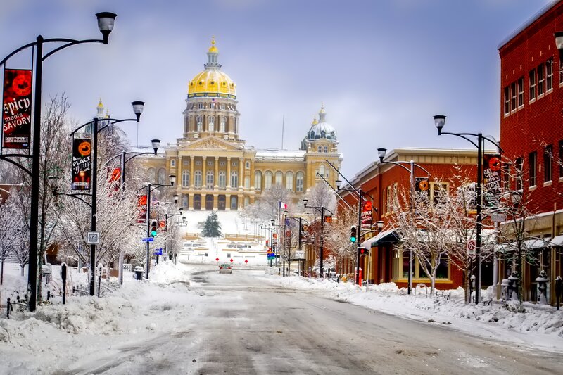 Capitol Building in Snow — White