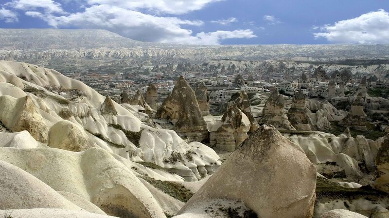 Cappadocia Rock Formations — White, Dramatic, Afternoon