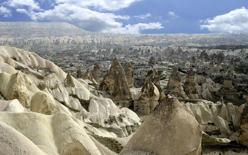 Cappadocia Rock Formations — White, Dramatic