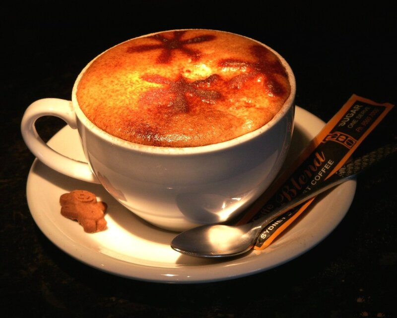 Cappuccino in White Cup — Dramatic
