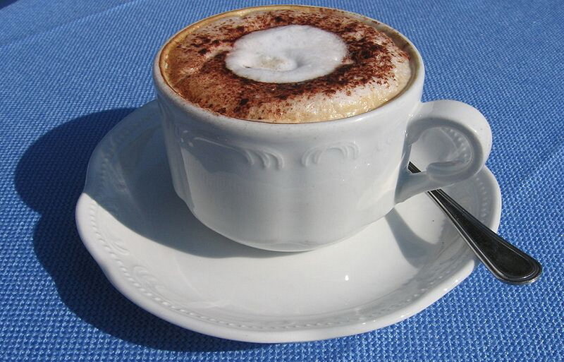 Cappuccino in White Cup