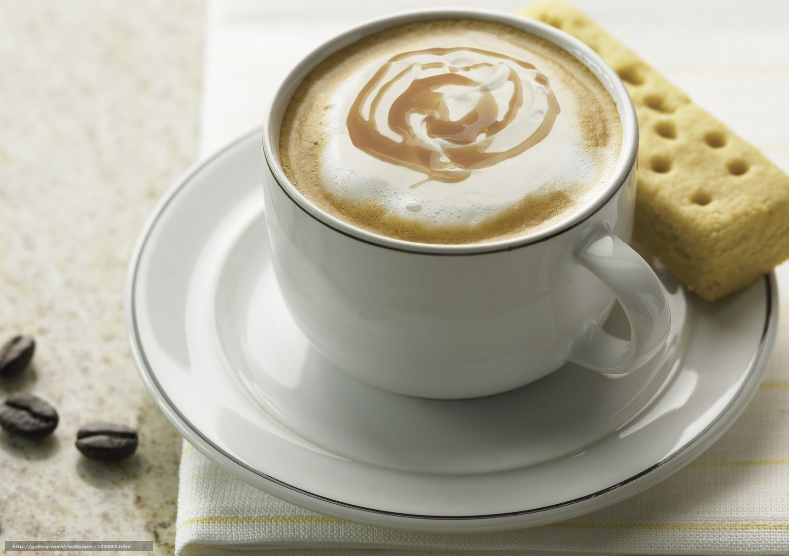 Cappuccino with caramel drizzle