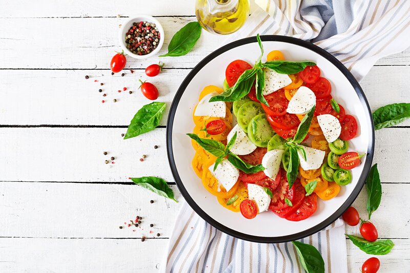 Caprese Salad on White Table