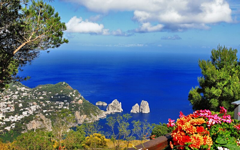 Capri Island Cliffs — Blue, Serene, Afternoon, Photograph