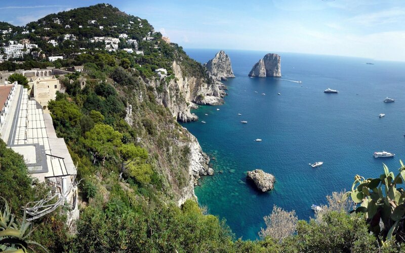 Capri Island Cliffs — Blue, Serene, Afternoon