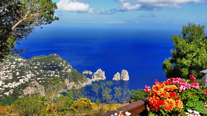 Capri Island Cliffs — Blue, Serene