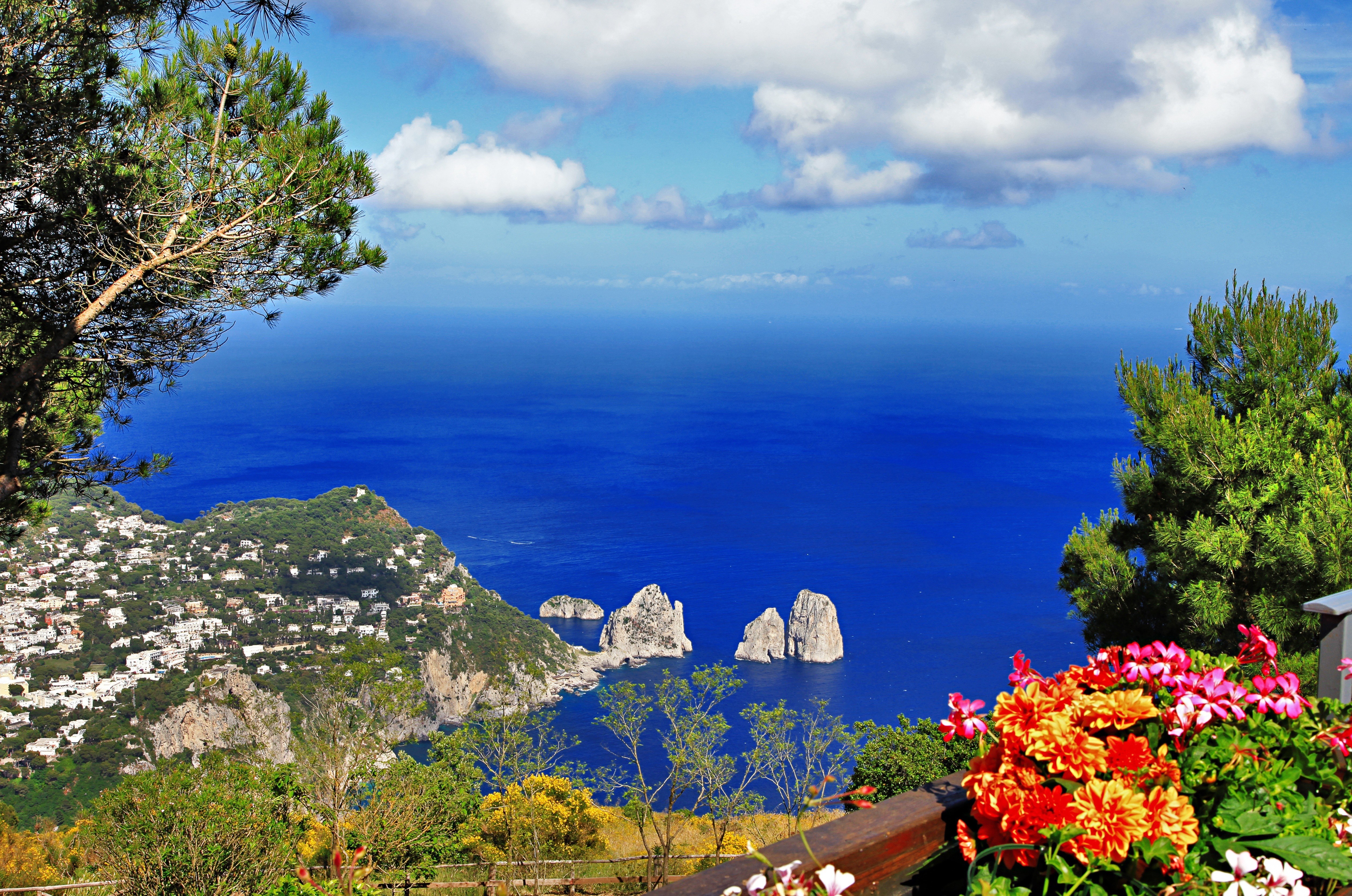 Capri island view from the garden